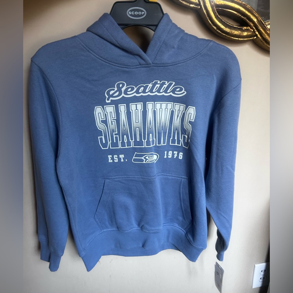 NFL Seattle Seahawks Men's Slate Blue Crewneck Hoodie, kids m 7-8